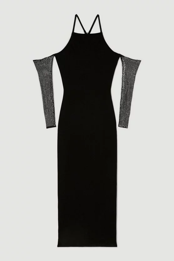 Cheapest 🌟 Karen Millen Tall Hot Fix Diamante Mesh Detail Maxi 👗 Dress 🌟 6 Cheapest 🌟 Karen Millen Tall Hot Fix Diamante Mesh Detail Maxi 👗 Dress 🌟 - Image 4