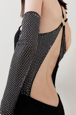 Cheapest 🌟 Karen Millen Tall Hot Fix Diamante Mesh Detail Maxi 👗 Dress 🌟 12 Cheapest 🌟 Karen Millen Tall Hot Fix Diamante Mesh Detail Maxi 👗 Dress 🌟 -PARTY DRESSES Sales Store bkk06999 black xl 4