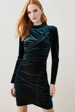 Deals 🔔 Karen Millen Velvet Cut Out Jersey Mini 👗 Dress 🔔