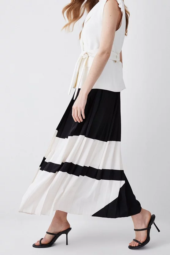 New π Karen Millen Mono Tailored And Pleat Belted Midi π Dress π― 7 New π Karen Millen Mono Tailored And Pleat Belted Midi π Dress π― - Image 5