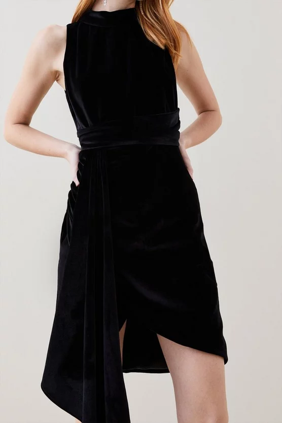 Brand new π Karen Millen Slinky Velvet Halter Drape Detail Mini π Dress β¨ 3 Brand new π Karen Millen Slinky Velvet Halter Drape Detail Mini π Dress β¨ - Image 2