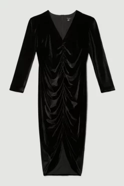 Coupon 🤩 Karen Millen Plus Size Slinky Velvet Ruched Sleeved Midi 👗 Dress 🎉 11 Coupon 🤩 Karen Millen Plus Size Slinky Velvet Ruched Sleeved Midi 👗 Dress 🎉 -PARTY DRESSES Sales Store bkk07207 black xl 3