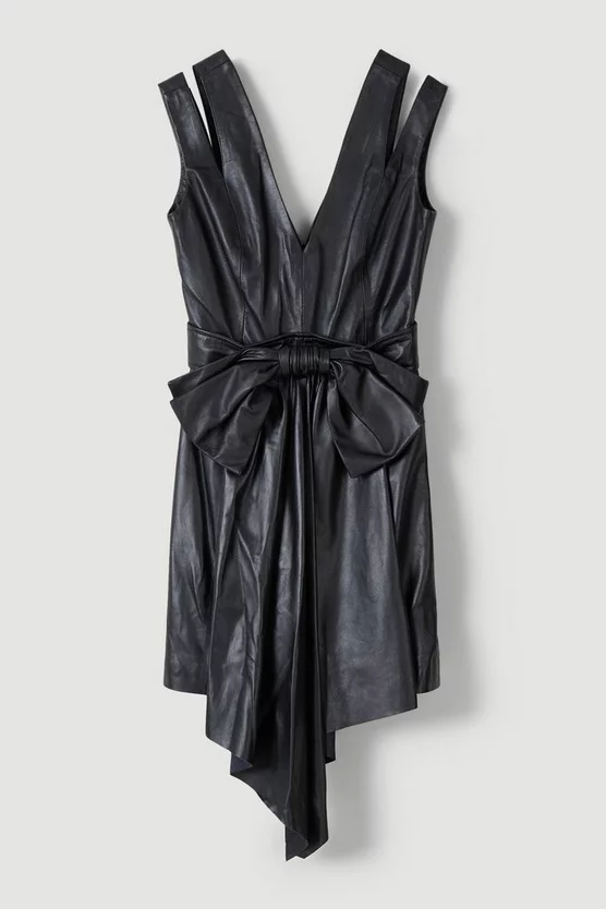 New β¨ Karen Millen Leather Exaggerated Bow Detail Mini π Dress β¨ 5 New β¨ Karen Millen Leather Exaggerated Bow Detail Mini π Dress β¨ - Image 4