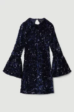 Top 10 π Karen Millen Tall Velvet Sequinned Fluted Woven Mini π Dress π 12 Top 10 π Karen Millen Tall Velvet Sequinned Fluted Woven Mini π Dress π -PARTY DRESSES Sales Store bkk07268 navy xl 5
