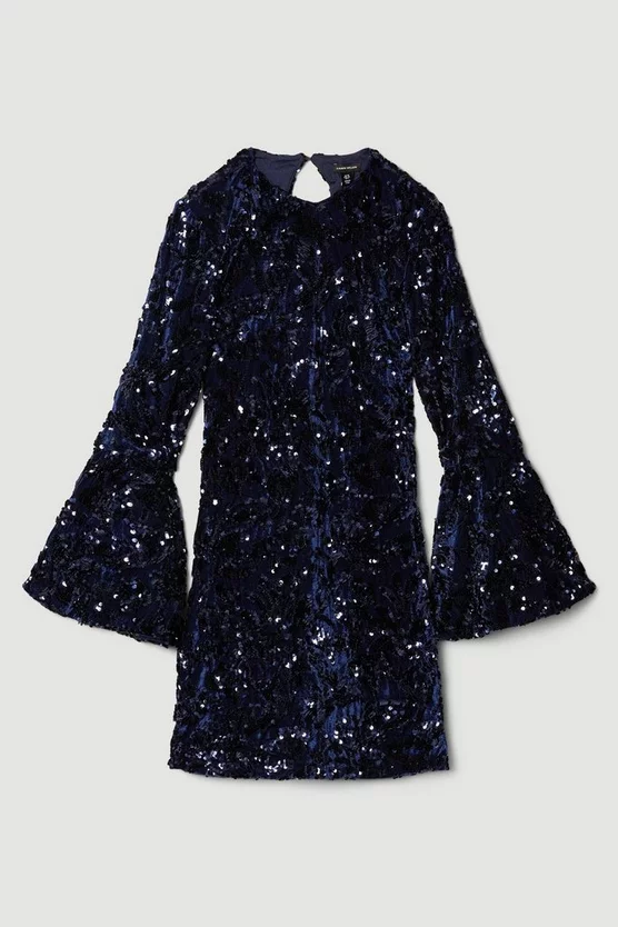 Top 10 π Karen Millen Tall Velvet Sequinned Fluted Woven Mini π Dress π 7 Top 10 π Karen Millen Tall Velvet Sequinned Fluted Woven Mini π Dress π - Image 5