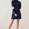 Cheap 🧨 Karen Millen Petite Velvet Sequinned Woven Mini 👗 Dress 👍 -PARTY DRESSES Sales Store bkk07272 navy xl