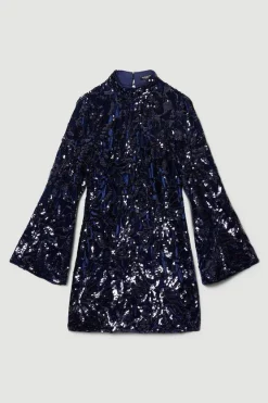 Cheap ๐งจ Karen Millen Petite Velvet Sequinned Woven Mini ๐ Dress ๐ 11 Cheap ๐งจ Karen Millen Petite Velvet Sequinned Woven Mini ๐ Dress ๐ -PARTY DRESSES Sales Store bkk07272 navy xl 3