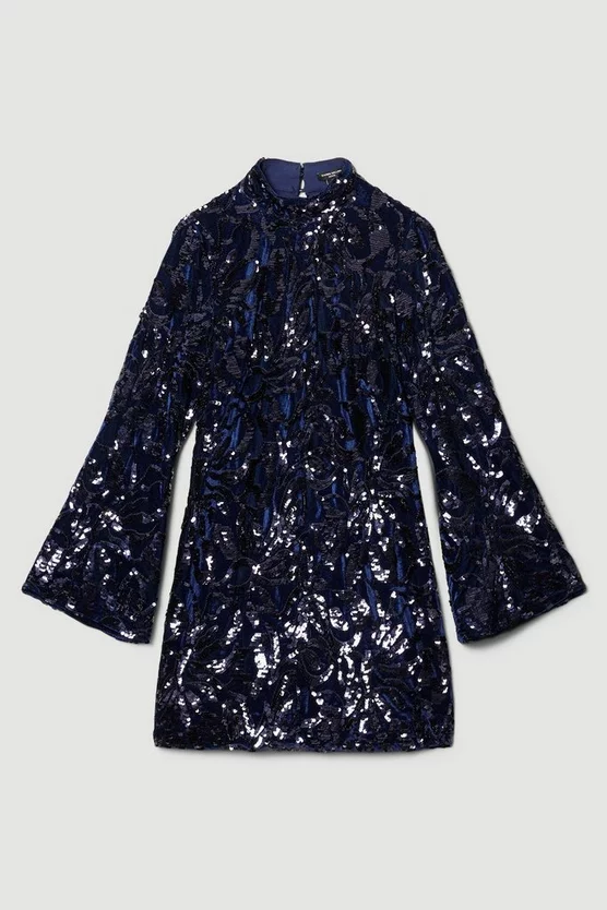 Cheap ๐งจ Karen Millen Petite Velvet Sequinned Woven Mini ๐ Dress ๐ 5 Cheap ๐งจ Karen Millen Petite Velvet Sequinned Woven Mini ๐ Dress ๐ - Image 4