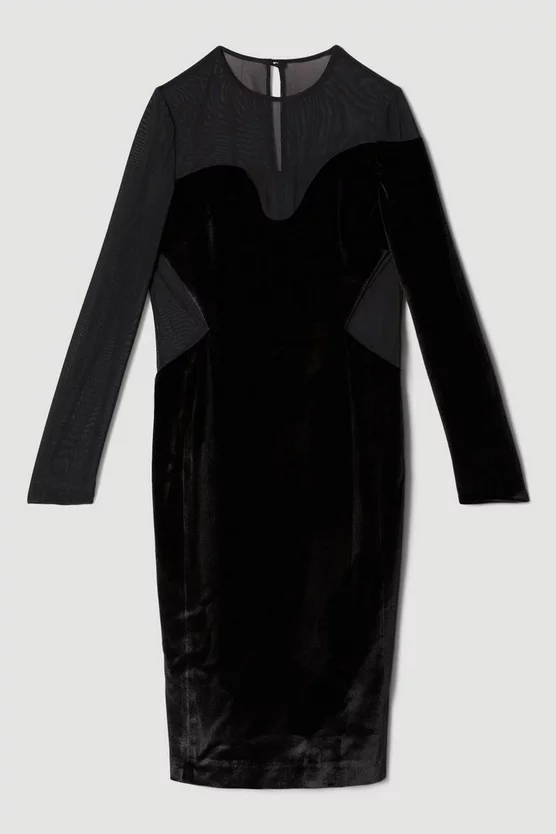 Brand new π Karen Millen Slinky Velvet Mesh Sleeve Midi π Dress π€© 6 Brand new π Karen Millen Slinky Velvet Mesh Sleeve Midi π Dress π€© - Image 5