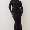 Buy 🔥 Karen Millen Plus Size Devoure Velvet Lace Detail Jersey Maxi 👗 Dress ⭐ -PARTY DRESSES Sales Store bkk07301 black xl