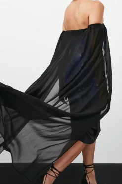 New 💯 Karen Millen Weston Placed Crystal Print Midi Cape 👗 Dress 🧨 -PARTY DRESSES Sales Store bkk07346 black xl 4