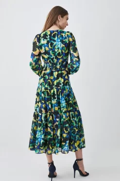 Outlet 😀 Karen Millen Abstract V Neck Woven Maxi 👗 Dress 😍 -PARTY DRESSES Sales Store bkk07772 multi xl 2