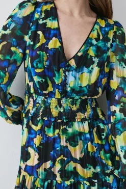 Outlet 😀 Karen Millen Abstract V Neck Woven Maxi 👗 Dress 😍 -PARTY DRESSES Sales Store bkk07772 multi xl 4