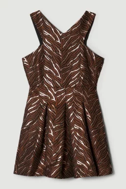 Deals 🎉 Karen Millen Animal Jacquard Cross Front Mini 👗 Dress 🥰 -PARTY DRESSES Sales Store bkk07945 animal xl 3