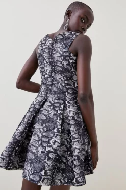 Flash Sale π Karen Millen Snake Jacquard Cross Front Mini π Dress π€© 10 Flash Sale π Karen Millen Snake Jacquard Cross Front Mini π Dress π€© -PARTY DRESSES Sales Store bkk07946 snake xl 2