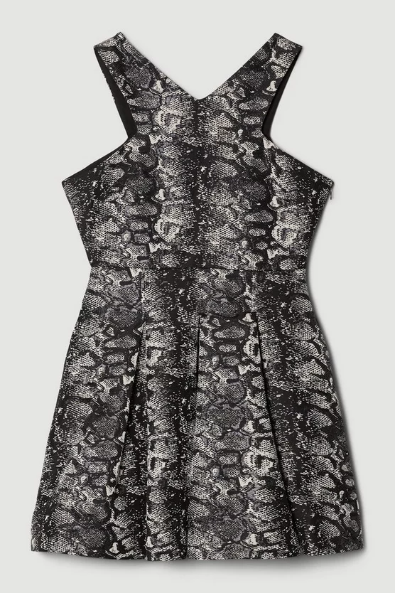 Flash Sale π Karen Millen Snake Jacquard Cross Front Mini π Dress π€© 6 Flash Sale π Karen Millen Snake Jacquard Cross Front Mini π Dress π€© - Image 4