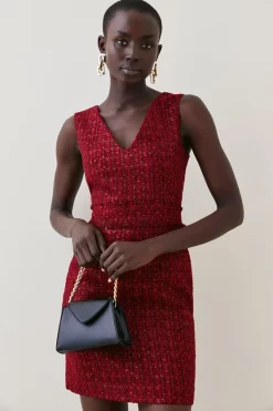 Flash Sale π Karen Millen Tweed Frayed Waistband Detail Mini π Dress π