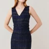 Promo 🔥 Karen Millen Tweed Frayed Waistband Detail Mini 👗 Dress 👍 -PARTY DRESSES Sales Store bkk08013 navy xl