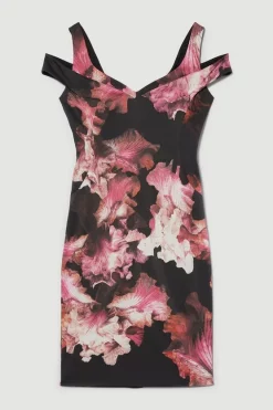 Budget 🥰 Karen Millen Italian Structured Stretch Midnight Orchid Pencil Midi 👗 Dress ✨ -PARTY DRESSES Sales Store bkk08183 floral xl 3