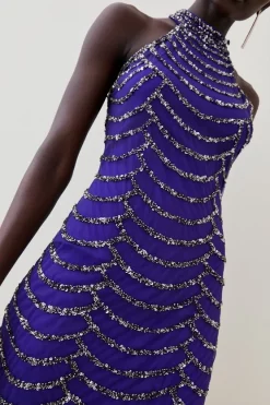 Brand new β€οΈ Karen Millen Tall Draped Beaded High Neck Mini π Dress π₯° 11 Brand new β€οΈ Karen Millen Tall Draped Beaded High Neck Mini π Dress π₯° -PARTY DRESSES Sales Store bkk08630 electric20blue xl 4