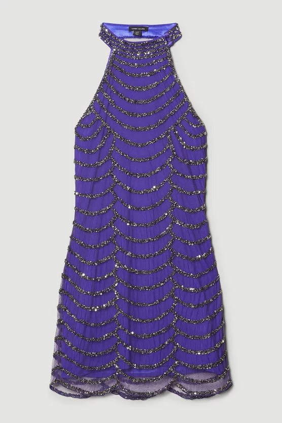 Brand new β€οΈ Karen Millen Tall Draped Beaded High Neck Mini π Dress π₯° 7 Brand new β€οΈ Karen Millen Tall Draped Beaded High Neck Mini π Dress π₯° - Image 5