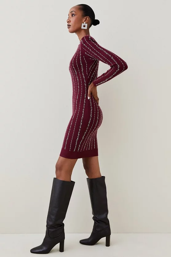 Best deal β Karen Millen All Over Hotfix Embellished Knit Mini π Dress 𧨠9 Best deal β Karen Millen All Over Hotfix Embellished Knit Mini π Dress 𧨠- Image 7