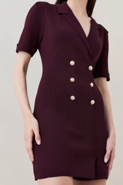 Promo 🎉 Karen Millen Button Front Knit Mini 👗 Dress 😍 -PARTY DRESSES Sales Store womens black button front knit mini dress 1