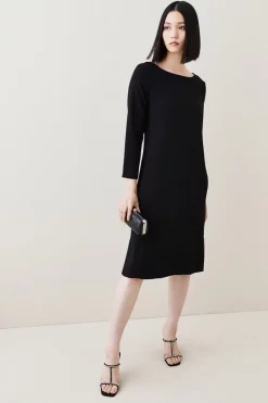 Coupon ๐คฉ Karen Millen Compact Stretch Viscose Sleeved Clean Midi ๐ Dress ๐ 15 Coupon ๐คฉ Karen Millen Compact Stretch Viscose Sleeved Clean Midi ๐ Dress ๐ -PARTY DRESSES Sales Store womens black compact stretch viscose sleeved clean midi dress