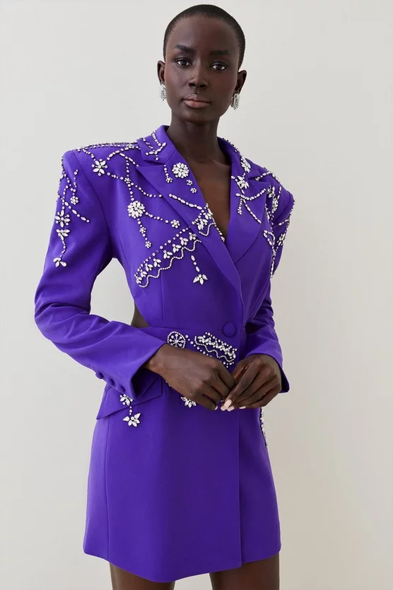 Hot Sale π Karen Millen Crystal Embellished Cady Blazer π Dress β€οΈ 8 Hot Sale π Karen Millen Crystal Embellished Cady Blazer π Dress β€οΈ - Image 6