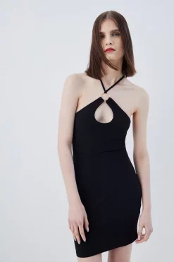Coupon π Karen Millen Halter Neck Drape Jersey Mini π Dress π 11 Coupon π Karen Millen Halter Neck Drape Jersey Mini π Dress π -PARTY DRESSES Sales Store womens black halter neck drape jersey mini dress