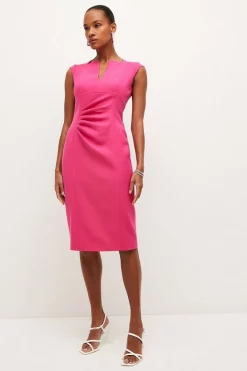 Wholesale 😉 Karen Millen Structured Crepe Envelope Neck Pencil Midi 👗 Dress 🌟 -PARTY DRESSES Sales Store womens black structured crepe envelope neck pencil midi dress 1