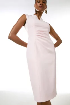 Wholesale 😉 Karen Millen Structured Crepe Envelope Neck Pencil Midi 👗 Dress 🌟 -PARTY DRESSES Sales Store womens black structured crepe envelope neck pencil midi dress 5