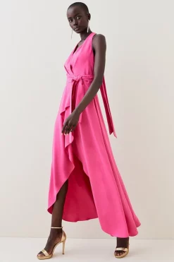 Wholesale π― Karen Millen Soft Tailored Waterfall Halter Maxi π Dress π₯° 14 Wholesale π― Karen Millen Soft Tailored Waterfall Halter Maxi π Dress π₯° -PARTY DRESSES Sales Store womens blue soft tailored waterfall halter maxi dress