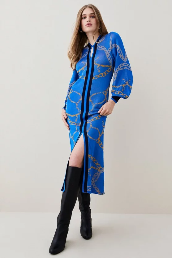 Buy π Karen Millen Slinky Knit Chain Jacquard Midaxi π Dress π 8 Buy π Karen Millen Slinky Knit Chain Jacquard Midaxi π Dress π - Image 6