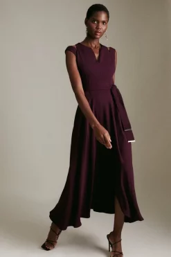 Deals ✨ Karen Millen Soft Tailored Waterfall Maxi 👗 Dress ✨ -PARTY DRESSES Sales Store womens coral soft tailored waterfall maxi dress 5