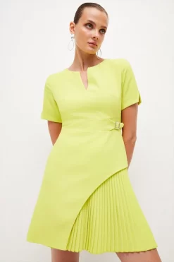 Best reviews of 😍 Karen Millen Tailored Military Pleat Short Sleeve Mini 👗 Dress 😀 -PARTY DRESSES Sales Store womens coral tailored military pleat short sleeve mini dress 1