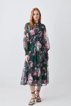 Promo π Karen Millen Floral Shirred Detail Woven Maxi π Dress π 15 Promo π Karen Millen Floral Shirred Detail Woven Maxi π Dress π -PARTY DRESSES Sales Store womens floral floral shirred detail woven maxi dress