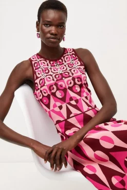 Top 10 ❤️ Karen Millen Embellished Geo Jacquard Swing Mini 👗 Dress 😍 -PARTY DRESSES Sales Store womens green embellished geo jacquard swing mini dress