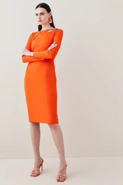 Budget βοΈ Karen Millen Italian Structured Rib Cross Over Pencil Midi π Dress β€οΈ 13 Budget βοΈ Karen Millen Italian Structured Rib Cross Over Pencil Midi π Dress β€οΈ -PARTY DRESSES Sales Store womens mustard italian structured rib cross over pencil midi dress 1