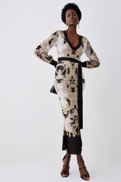 Promo π Karen Millen Belted Slinky Sparkle Knit Jacquard π Dress π₯ 13 Promo π Karen Millen Belted Slinky Sparkle Knit Jacquard π Dress π₯ -PARTY DRESSES Sales Store womens natural belted slinky sparkle knit jacquard dress