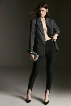 Best Sale 🔔 Karen Millen Metallic Button Up Blazer 😉 -PARTY DRESSES Sales Store womens pewter metallic button up blazer