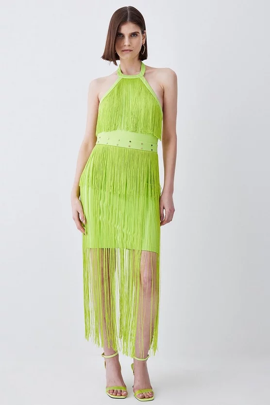 Promo ๐ Karen Millen Fringed Ponte Detail Halter Neck Mini ๐ Dress ๐ 9 Promo ๐ Karen Millen Fringed Ponte Detail Halter Neck Mini ๐ Dress ๐ - Image 8