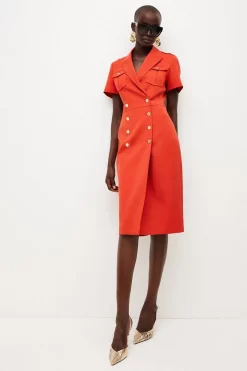 Discount π Karen Millen Tailored Double Breasted Tux Midi π Dress π€© 13 Discount π Karen Millen Tailored Double Breasted Tux Midi π Dress π€© -PARTY DRESSES Sales Store womens red tailored double breasted tux midi dress