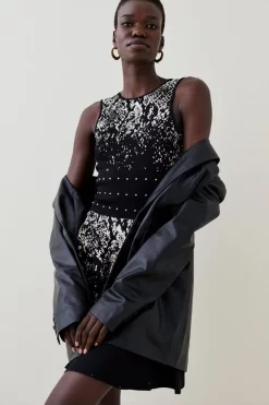 Outlet π― Karen Millen Snake Studded Tie Back Knit Skater Mini π Dress π 13 Outlet π― Karen Millen Snake Studded Tie Back Knit Skater Mini π Dress π -PARTY DRESSES Sales Store womens snake snake studded tie back knit skater mini dress