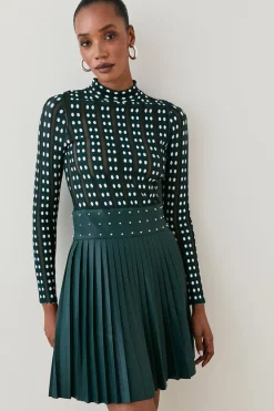 Coupon π Karen Millen Sheer Knit Polka Dot Pu π Skirt Skater Mini π Dress β€οΈ 14 Coupon π Karen Millen Sheer Knit Polka Dot Pu π Skirt Skater Mini π Dress β€οΈ -PARTY DRESSES Sales Store womens teal sheer knit polka dot pu skirt skater mini dress