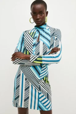 Best reviews of π Karen Millen Geo High Neck Jersey Mini π Dress β 11 Best reviews of π Karen Millen Geo High Neck Jersey Mini π Dress β -PARTY DRESSES Sales Store womens turquoise geo high neck jersey mini dress